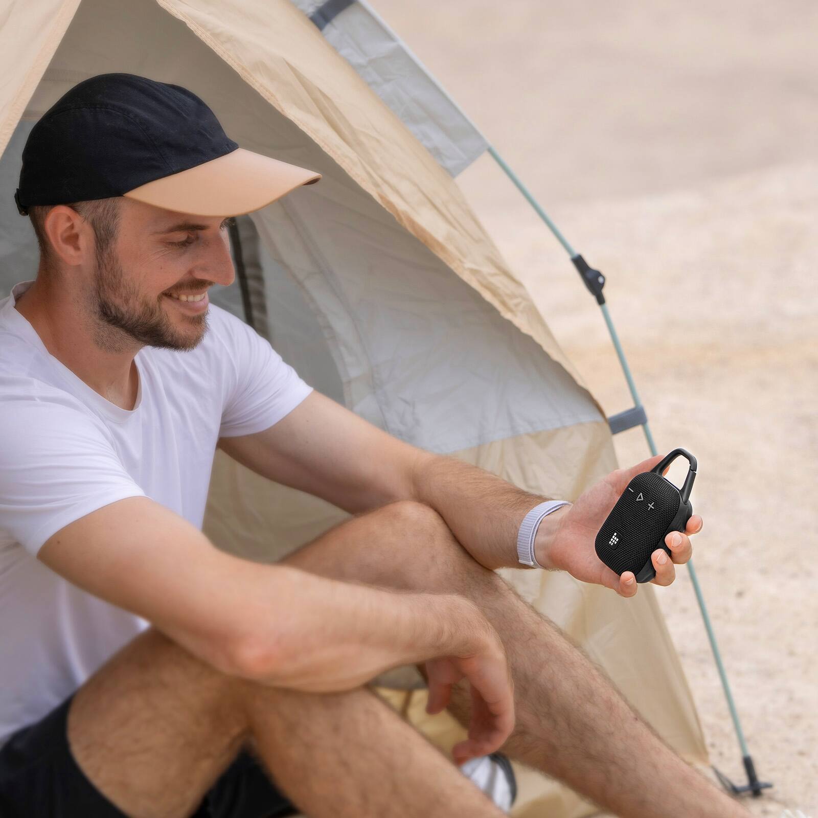 Alt View 15. Tronsmart - Mirtune H1 Portable Bluetooth Outdoor Speaker, with Big Audio, Punchy Bass, Custom EQ, IPX7 Waterproof, 20H Playtime - Black.