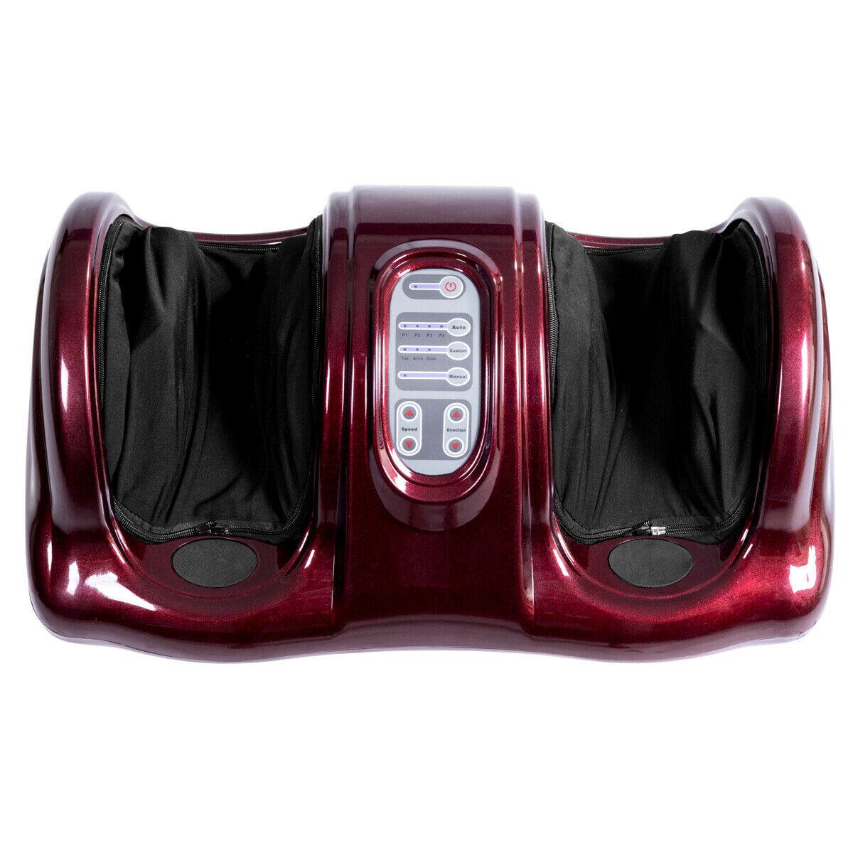 Alt View 19. Costway - Shiatsu Foot Massager Kneading and Rolling Leg Calf Ankle with Remote Burgundy - Burgundy/Black.