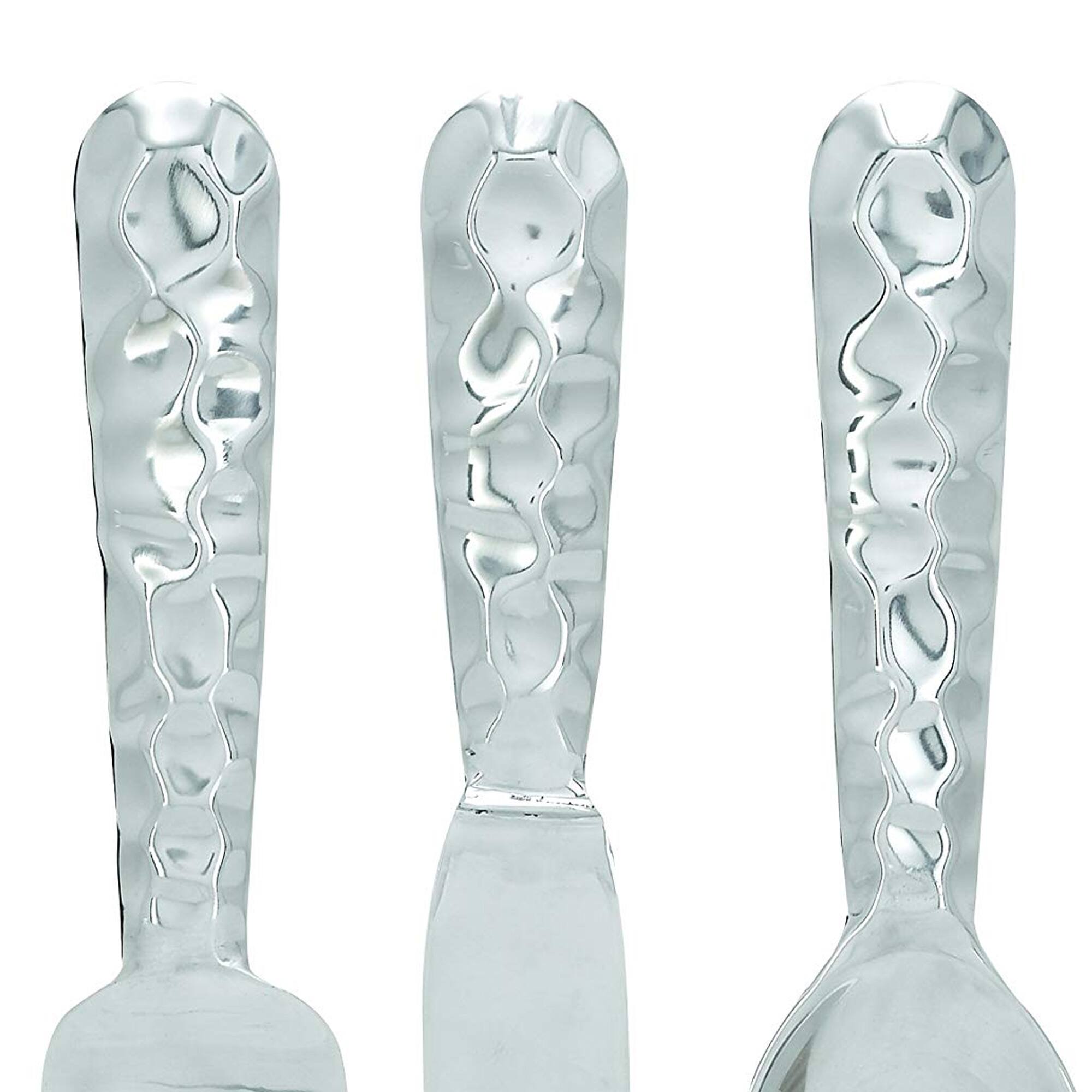 Alt View 1. Manhattan Lane - Artistic Cutlery Wall Decor In Aluminum, Set of Three - Silver.
