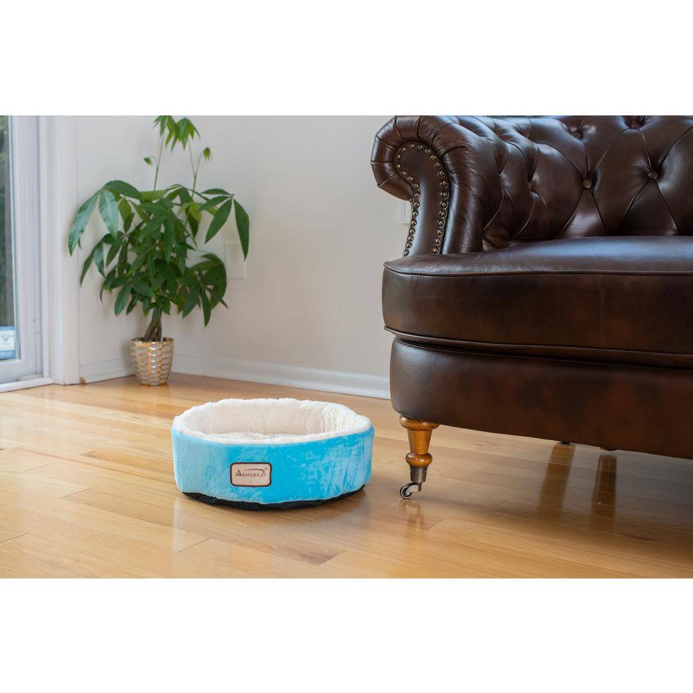 Alt View 1. Armarkat - Cat Bed Sky Blue and Ivory - Blue.