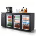 VEVOR - Back Bar Cooler, 19.6 Cu. Ft Counter Height Beverage Refrigerator, Commercial Bar Display Fridge w/ 3 Glass Doors - Black