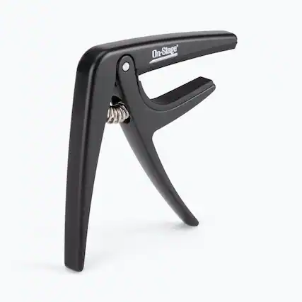 Front. On Stage Stands - On-Stage GA100 Guitar Capo, Black - Black.
