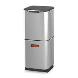 Joseph Joseph - Totem Compact 40-liter Waste & Recycling Dual Kitchen Trash Can - Stainless Steel