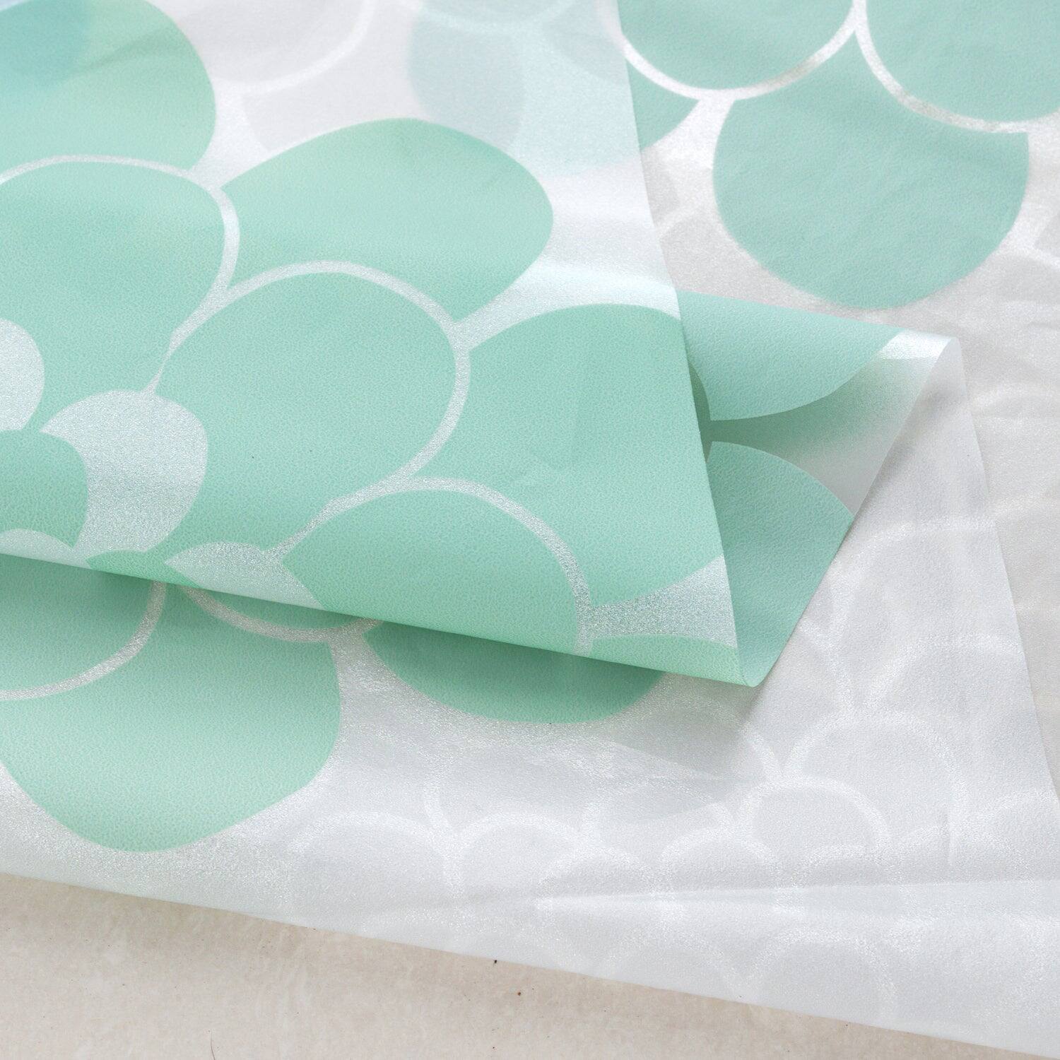 Alt View 1. RT Designers Collection - RT Designers Collection 90GSM Peva Glit Printed Marigold Shower Curtain 70" x 72" Seafoam - Seafoam.
