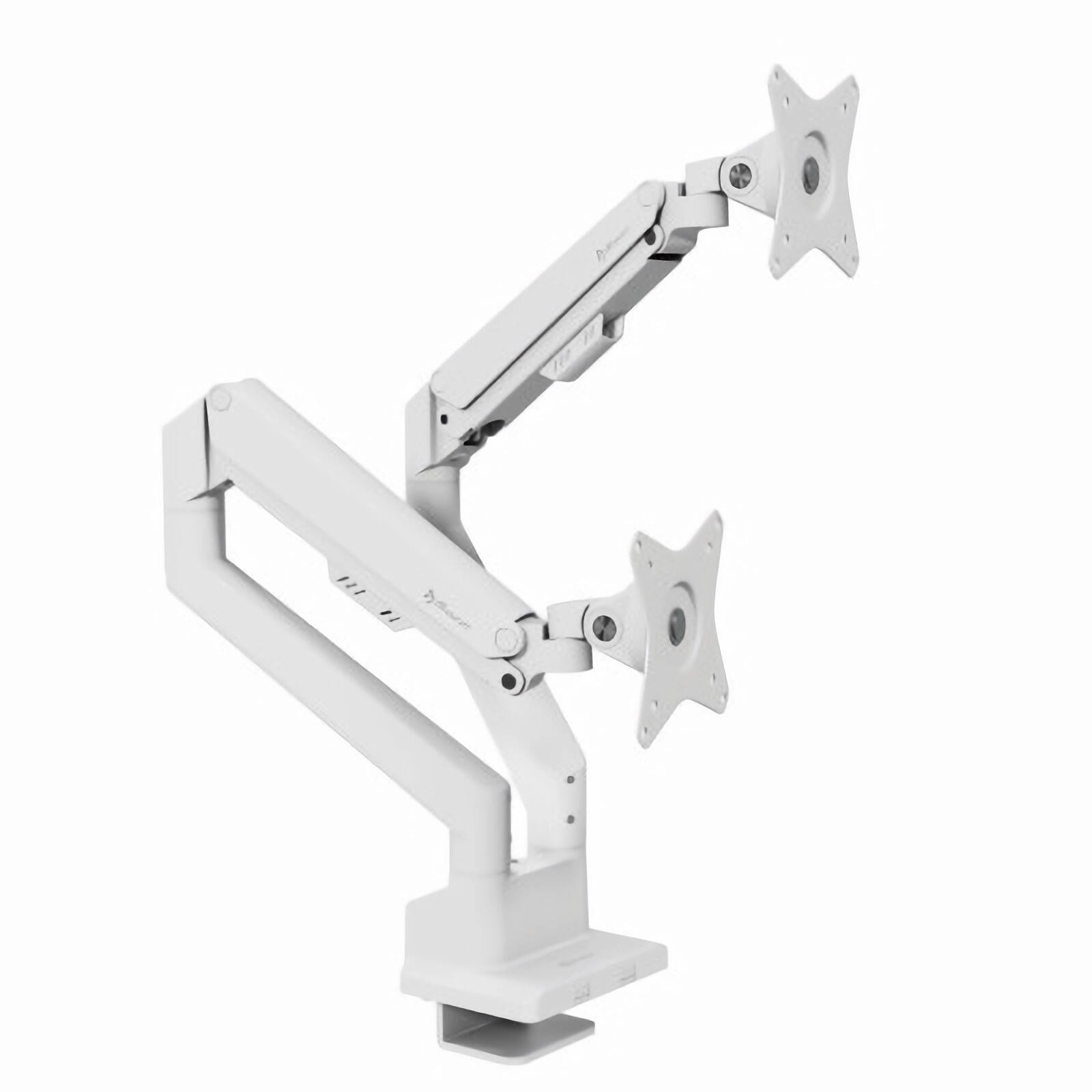 Alt View 3. Arozzi - Arozzi Alzare Neo Duo Gas Spring Dual Monitor Arm – Adjustable Dual Monitor Holder – White - White.