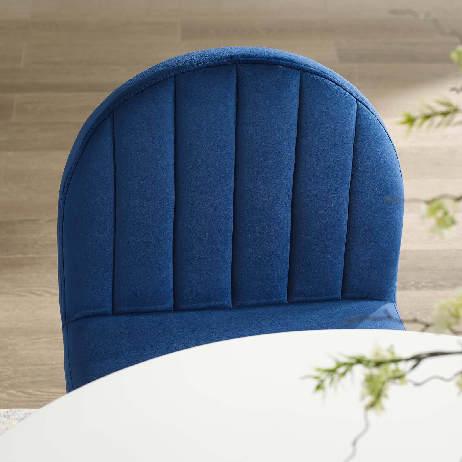 Back. Modway - Isla Channel Tufted Performance Velvet Dining Side Chair by Modway - Gold Navy.