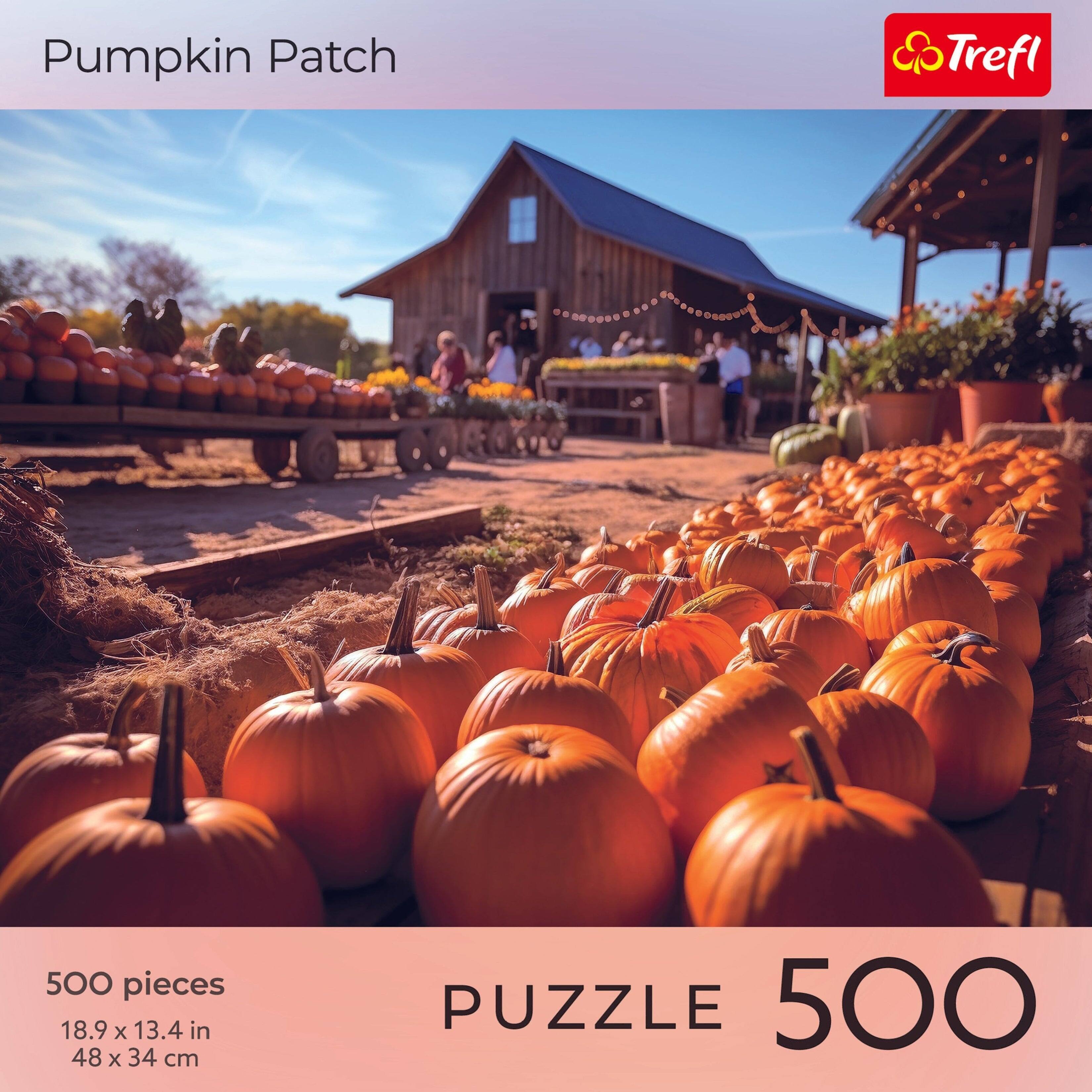 Pumpkin Patch

500 pieces  
18.9 x 13.4 in  
48 x 34 cm

PUZZLE 500

Trefl
