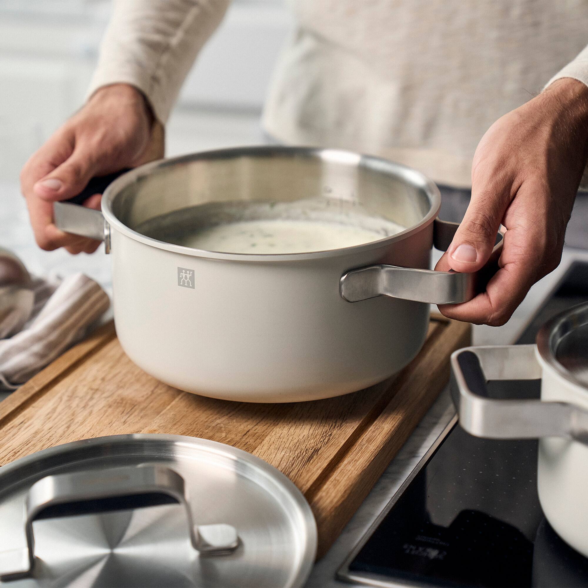 Alt View 3. ZWILLING - ZWILLING Pure 6-pc Stainless Steel Cookware Set, Ivory - Ivory.