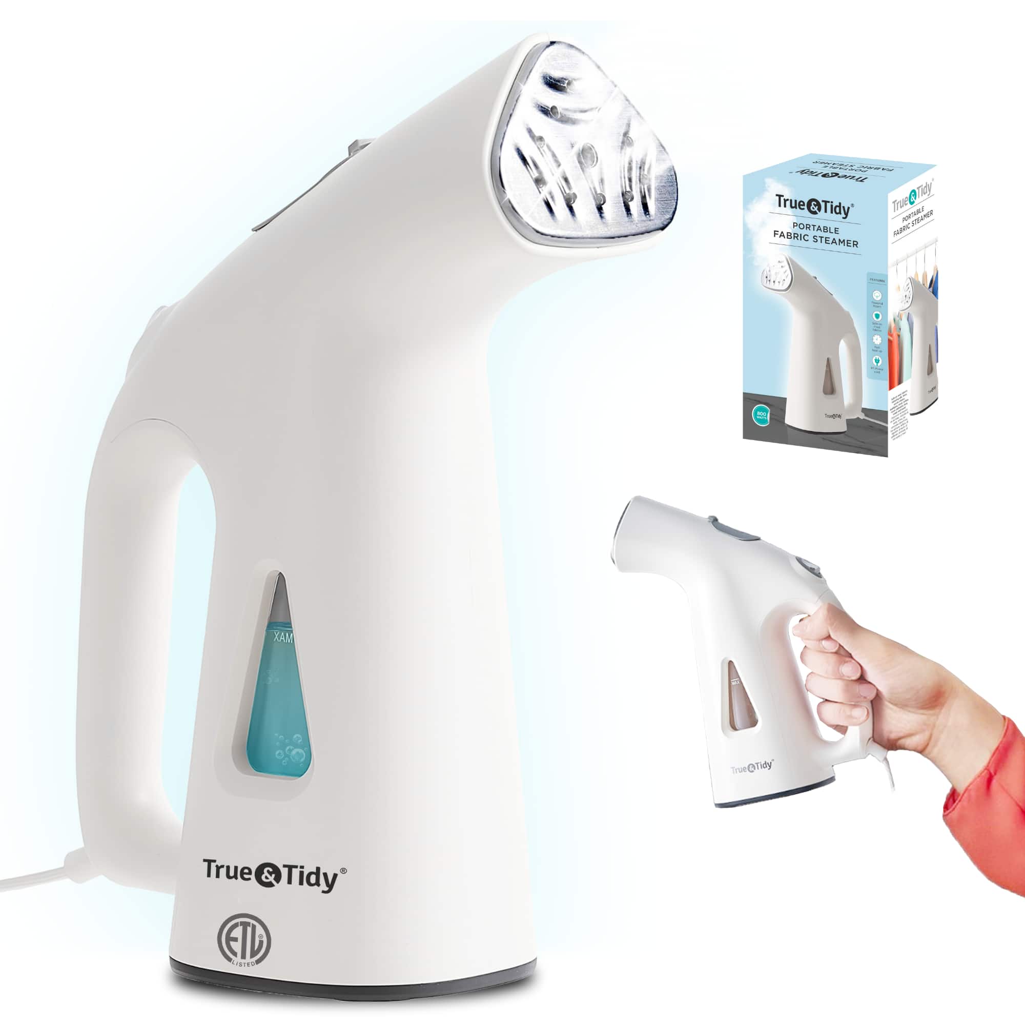 True & Tidy - Handheld Portable Garment Steamer - White