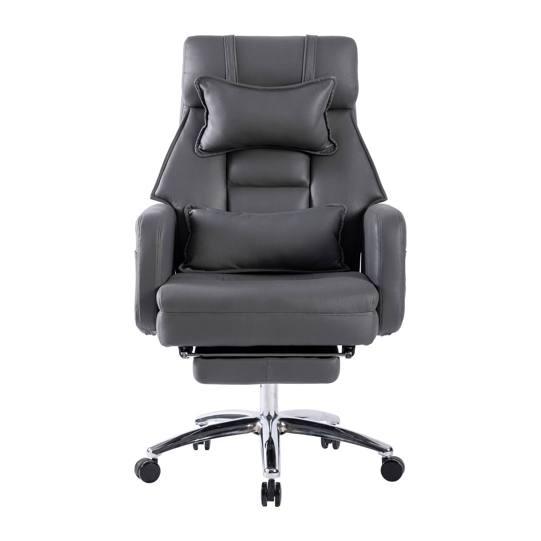 Alt View 1. Spaco - Spaco Executive Office Chair with Tech Leather, High Back, Adjustable Lumbar Support, 155° Recline, for Home Office - DARK GREY.