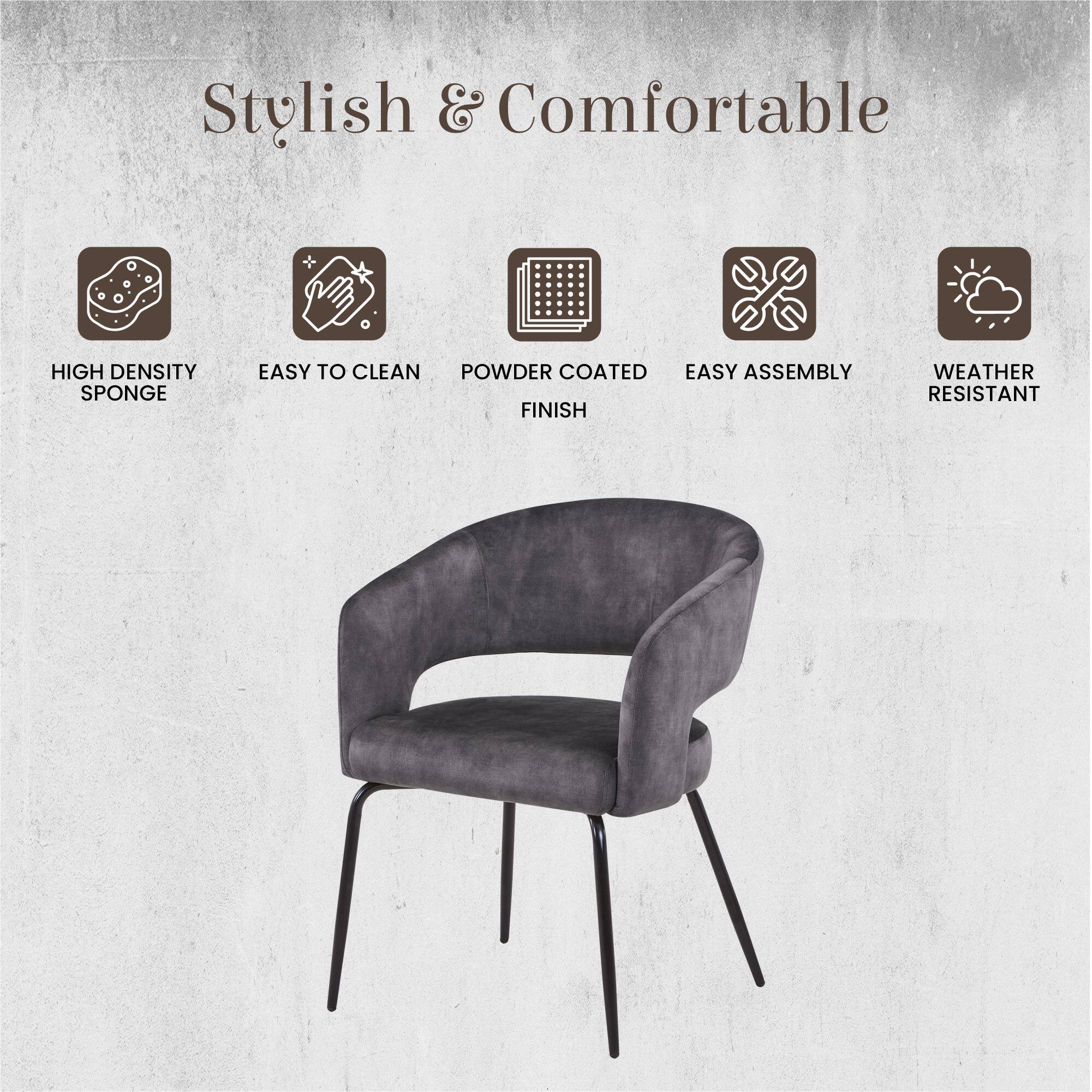 Stylish & Comfortable

- HIGH DENSITY SPONGE
- EASY TO CLEAN
- POWDER COATED FINISH
- EASY ASSEMBLY
- WEATHER RESISTANT
