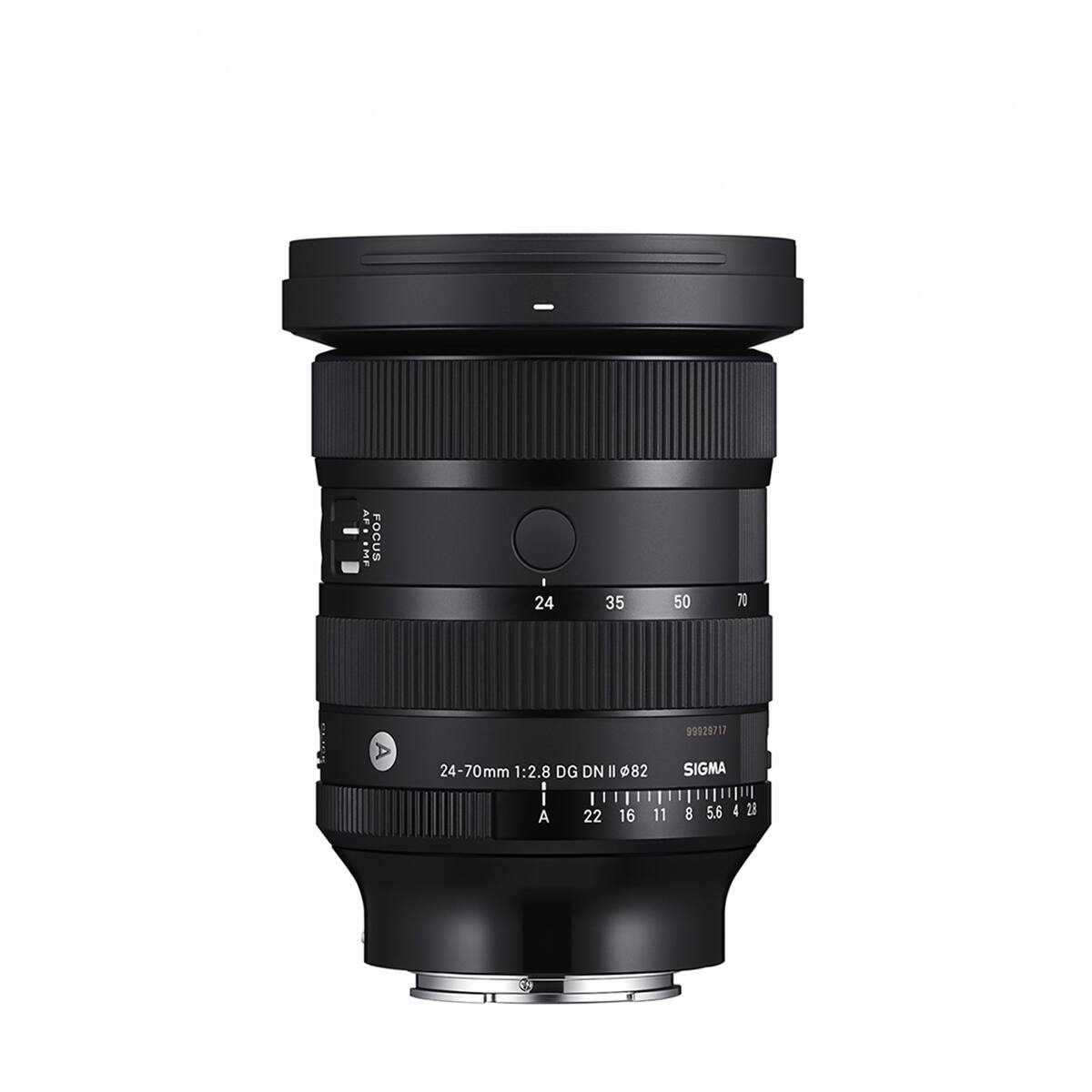 AF . . . MF  
FOCUS  
24 35 50 70  
99929717  
24-70mm 1:2.8 DG DN II 82 I A  
SIGMA 2.8