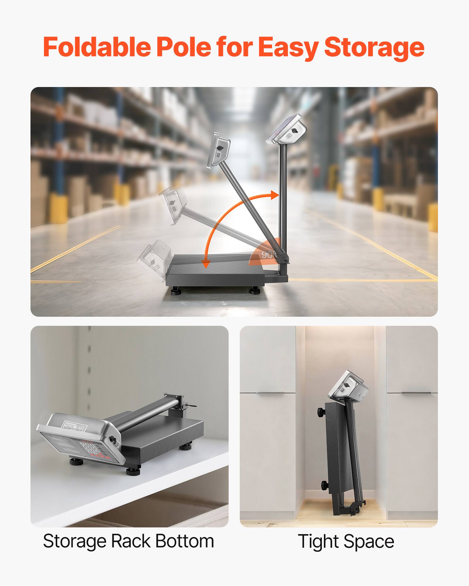 Foldable Pole for Easy Storage

Storage Rack Bottom

Tight Space