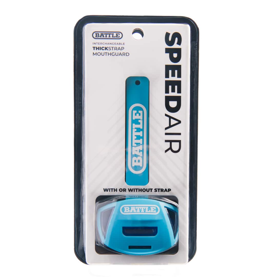 Battle Sports - Speed Air Football Mouthguard, Light Blue/White - Light Blue/Royal