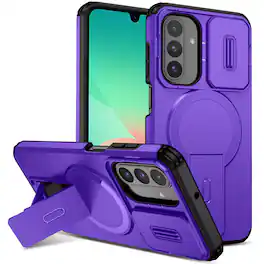 UUCOVER - Magnetic Case for Samsung Galaxy A17 5G Shockproof TPU+PC Case Compatible with MagSafe Stand Sliding Camera Cover - Purple