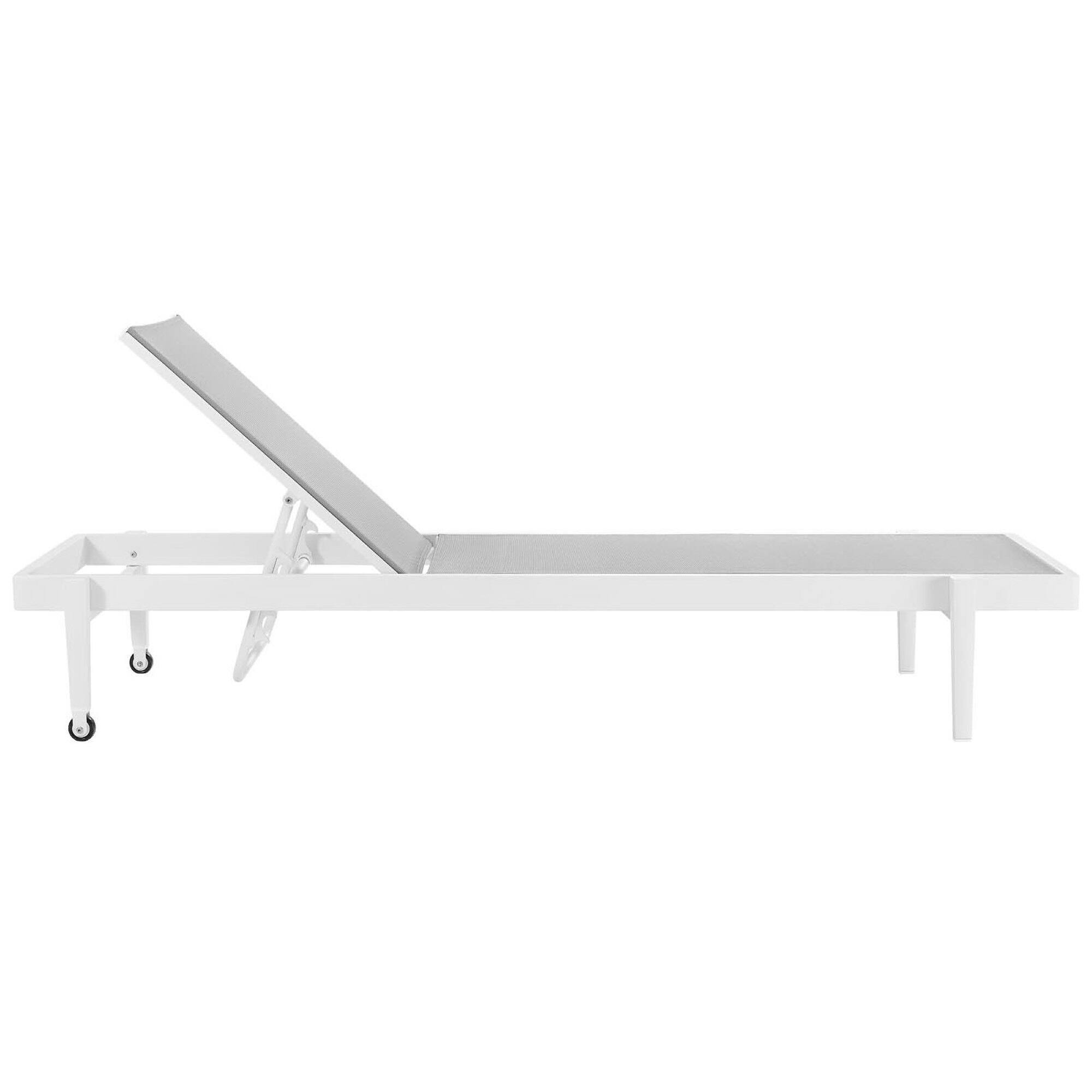 Alt View 2. Modway - Charleston Outdoor Patio Chaise Lounge Chair by Modway - White Gray.