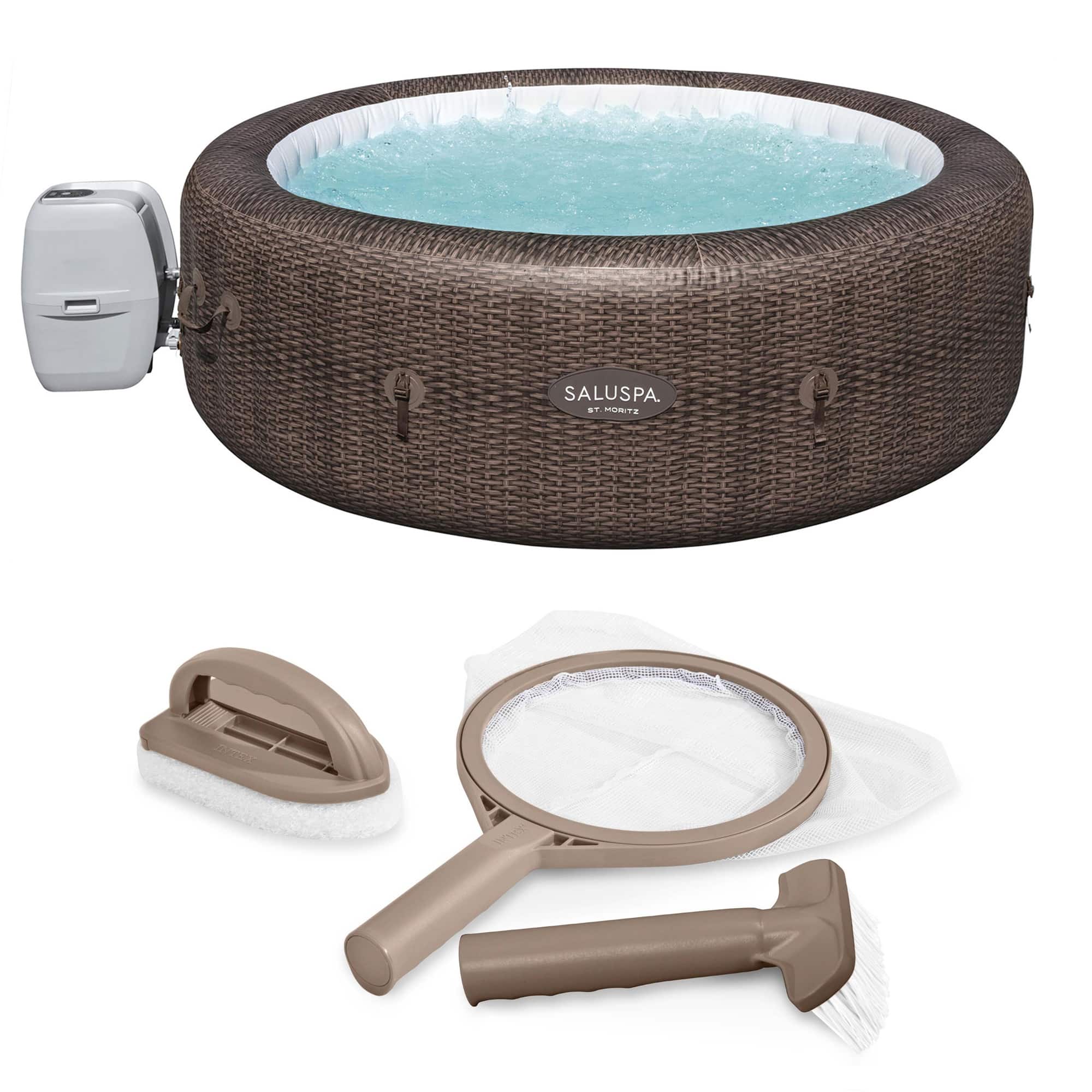 Bestway - SaluSpa St Moritz Inflatable Hot Tub and PureSpa Maintenance Kit - Brown