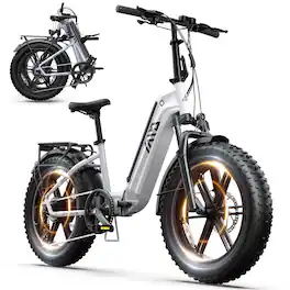 TST GRP - Folding Electric Bike for Adults,1000W Peak Motor Ebike, Max Range 60 Miles All Terrain E Bike with UL2849 Certification - White