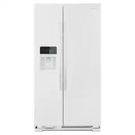Amana - 24.5 Cu. Ft. Side-by-Side Refrigerator with Water and Ice Dispenser - Stainless steel - White