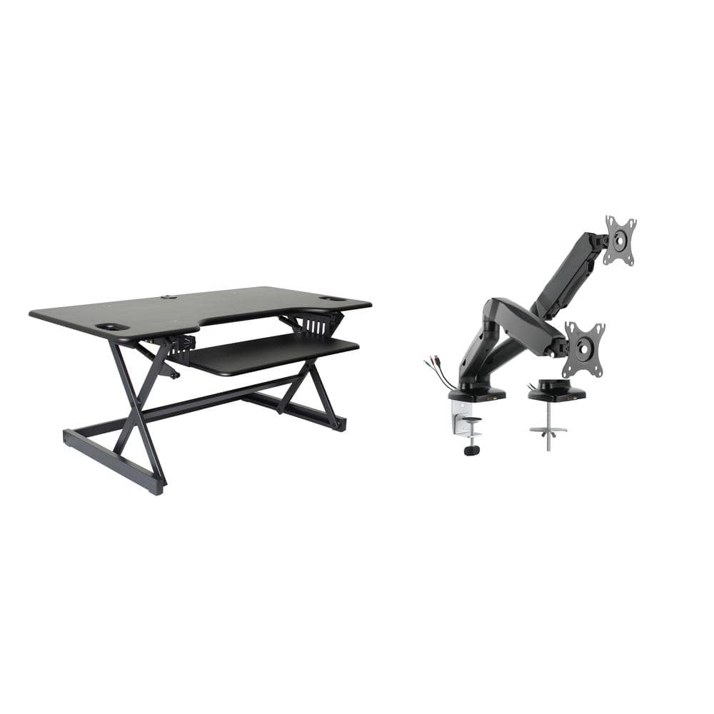 Rocelco - 46" Large Height Adjustable Standing Desk - Black