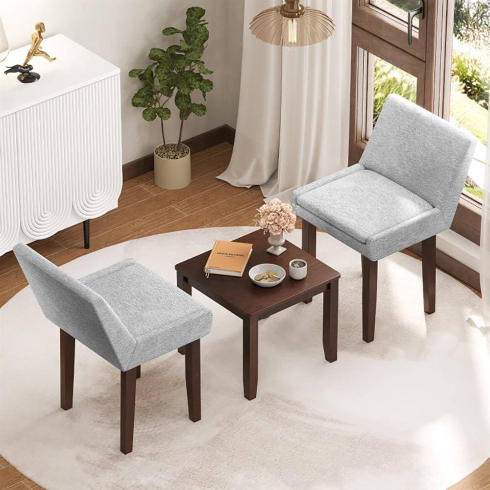 Alt View 5. Kadyn - Leisure Sofa Reading Chair, Accent Chair,3-Piece Accent Table and Chair Set for Kitchen and Living Room-Brown & Gray - Gray.