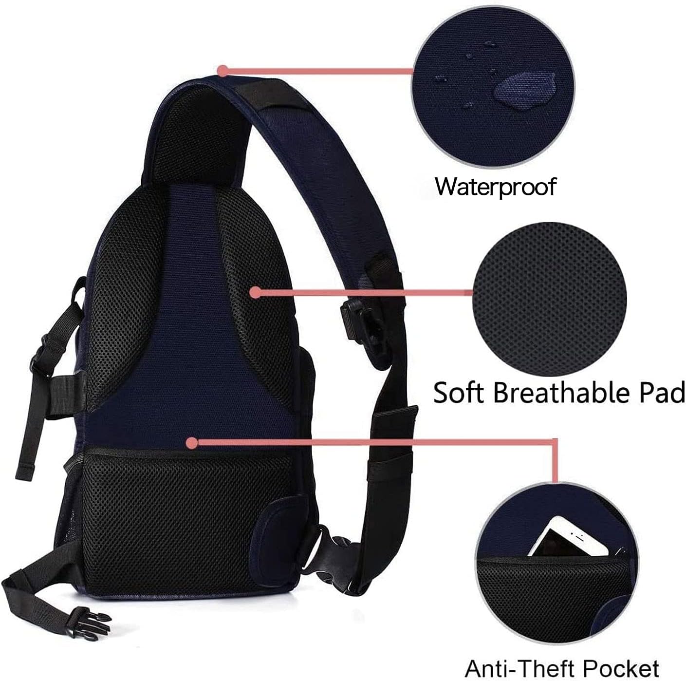 Waterproof Soft Breathable Pad Anti-Theft Pocket
