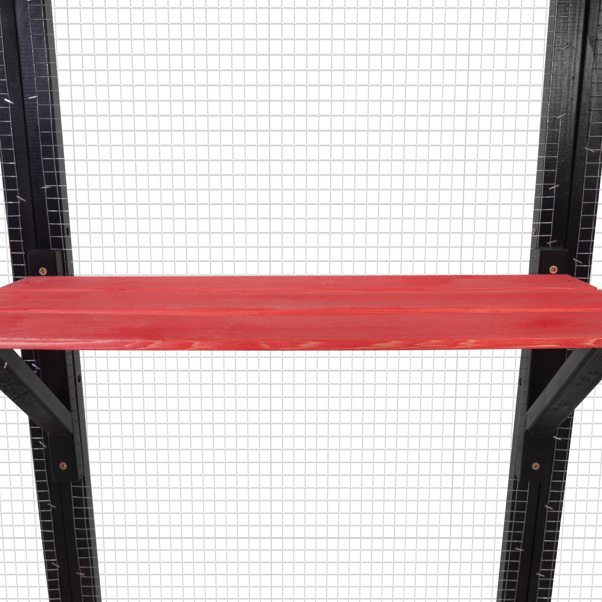 Alt View 7. Pefilos - 70" Outdoor Cat House for Large Cats, Wood Cat Cage with Platforms, Gothic Kitty Catio Condo Playpen.