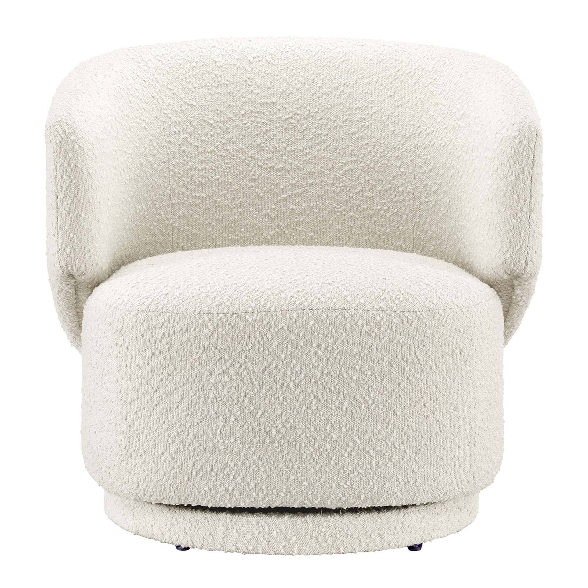 Alt View 4. Modway - Celestia Boucle Fabric Swivel Chair by Modway - Ivory.