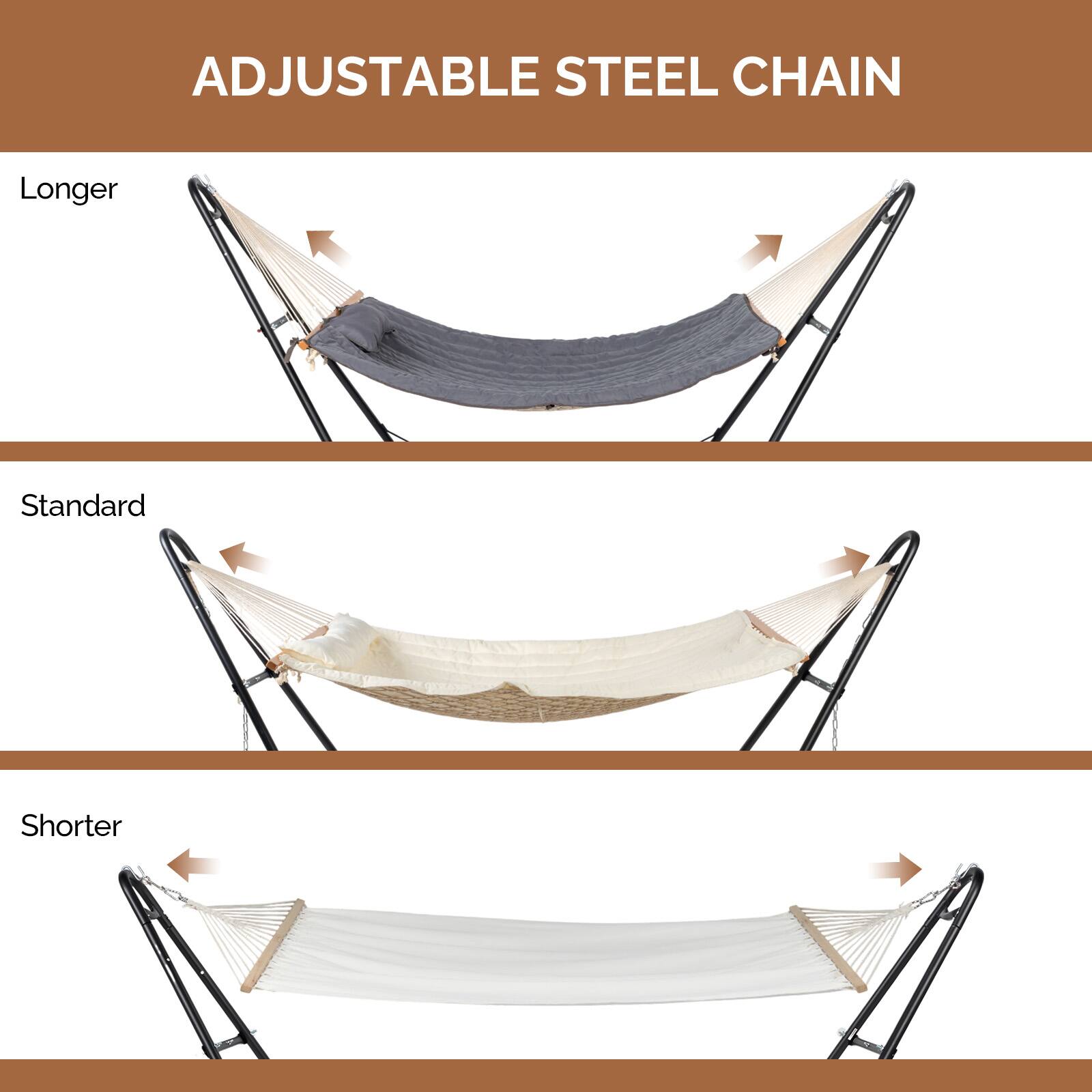 ADJUSTABLE STEEL CHAIN

Longer

Standard

Shorter