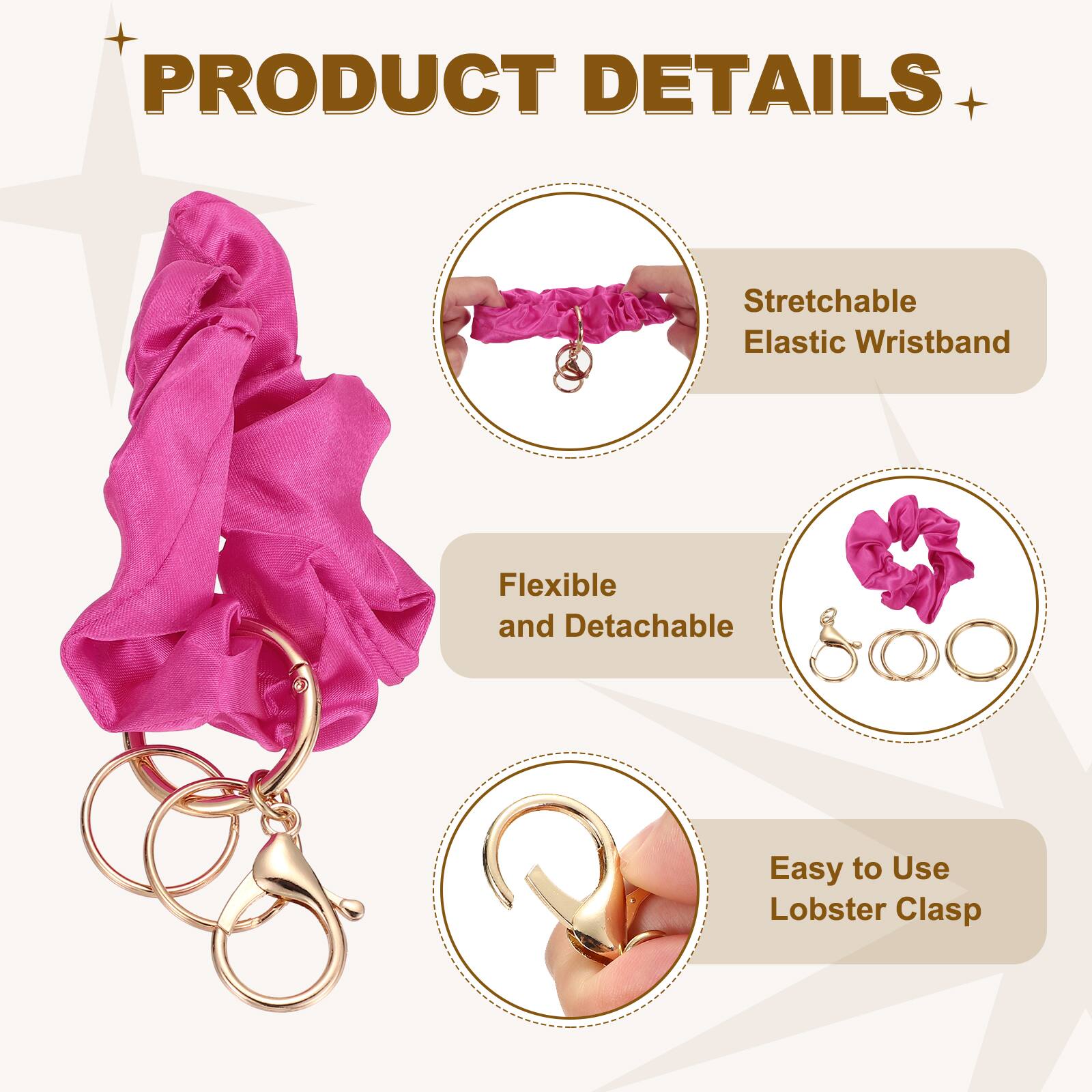 PRODUCT DETAILS  
- Stretchable Elastic Wristband  
- Flexible and Detachable  
- Easy to Use Lobster Clasp