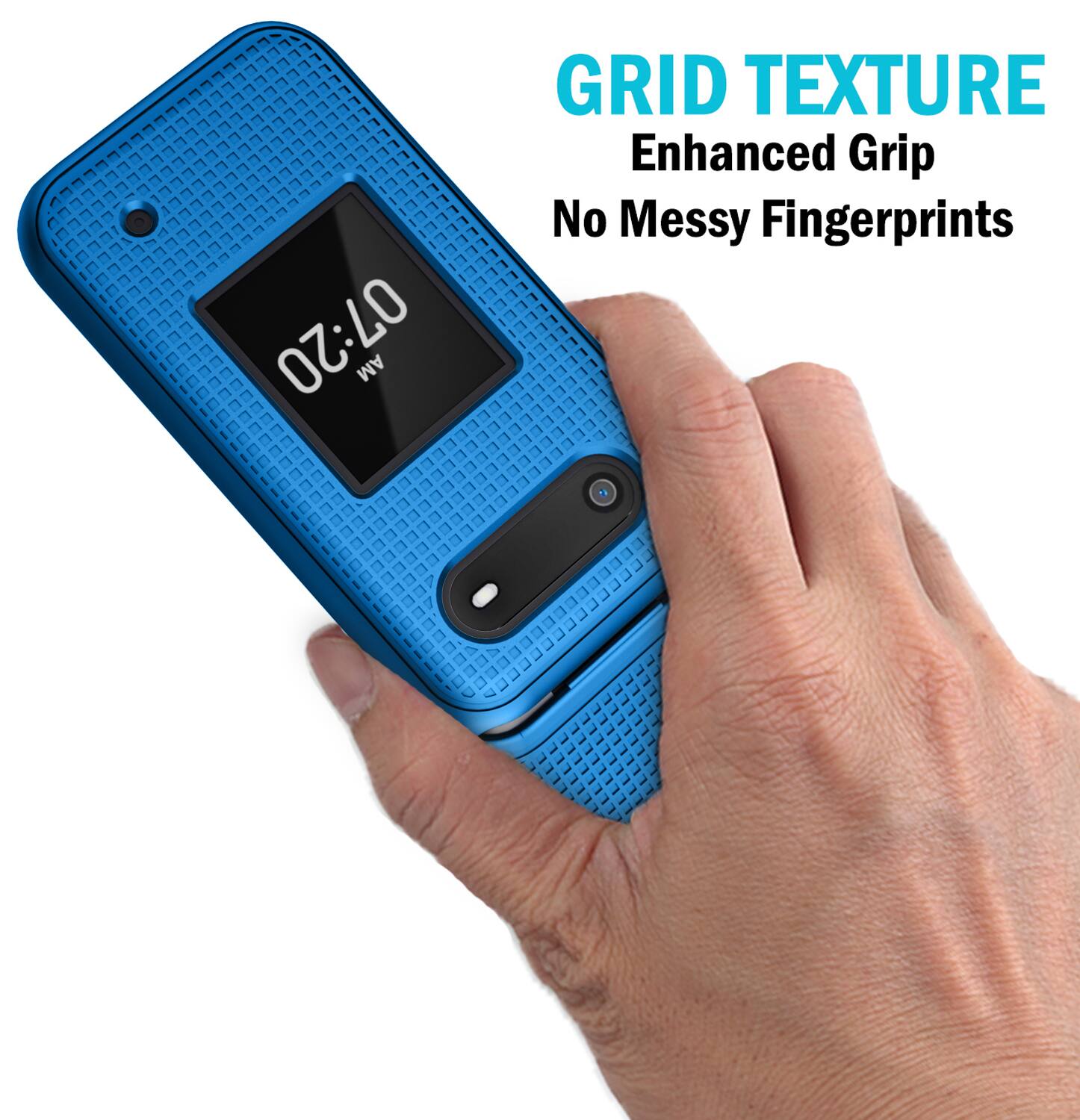 07:20 AM GRID TEXTURE Enhanced Grip No Messy Fingerprints