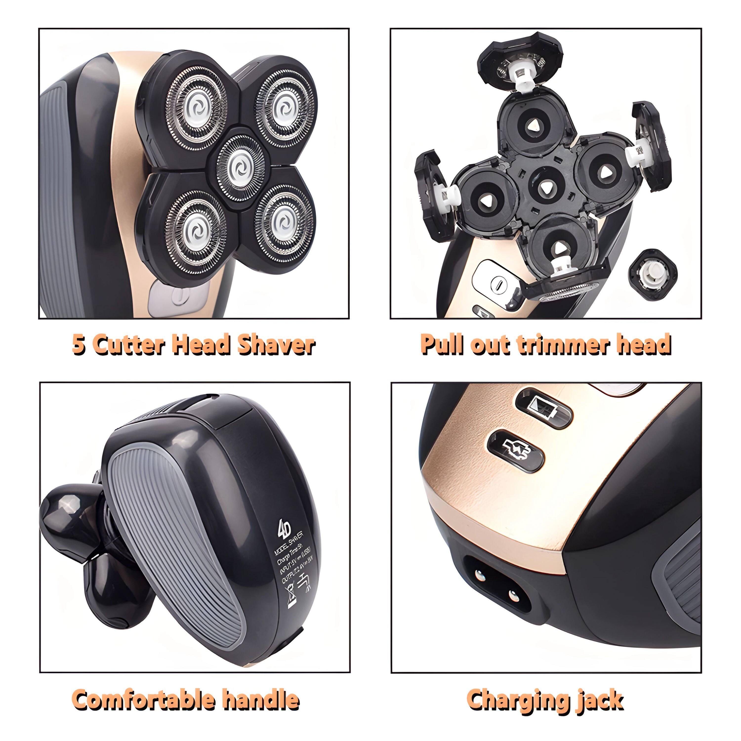 5 Cutter Head Shaver

Pull out trimmer head

Comfortable handle

Charging jack