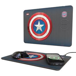 Keyscaper - Marvel Grid 15-Watt Wireless Charger and Mouse Pad - Captain America