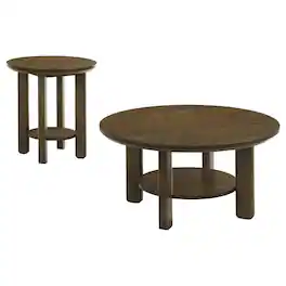 Coaster Co. of America - Ottowa 2-piece Round Wood Coffee Table Set - Brown