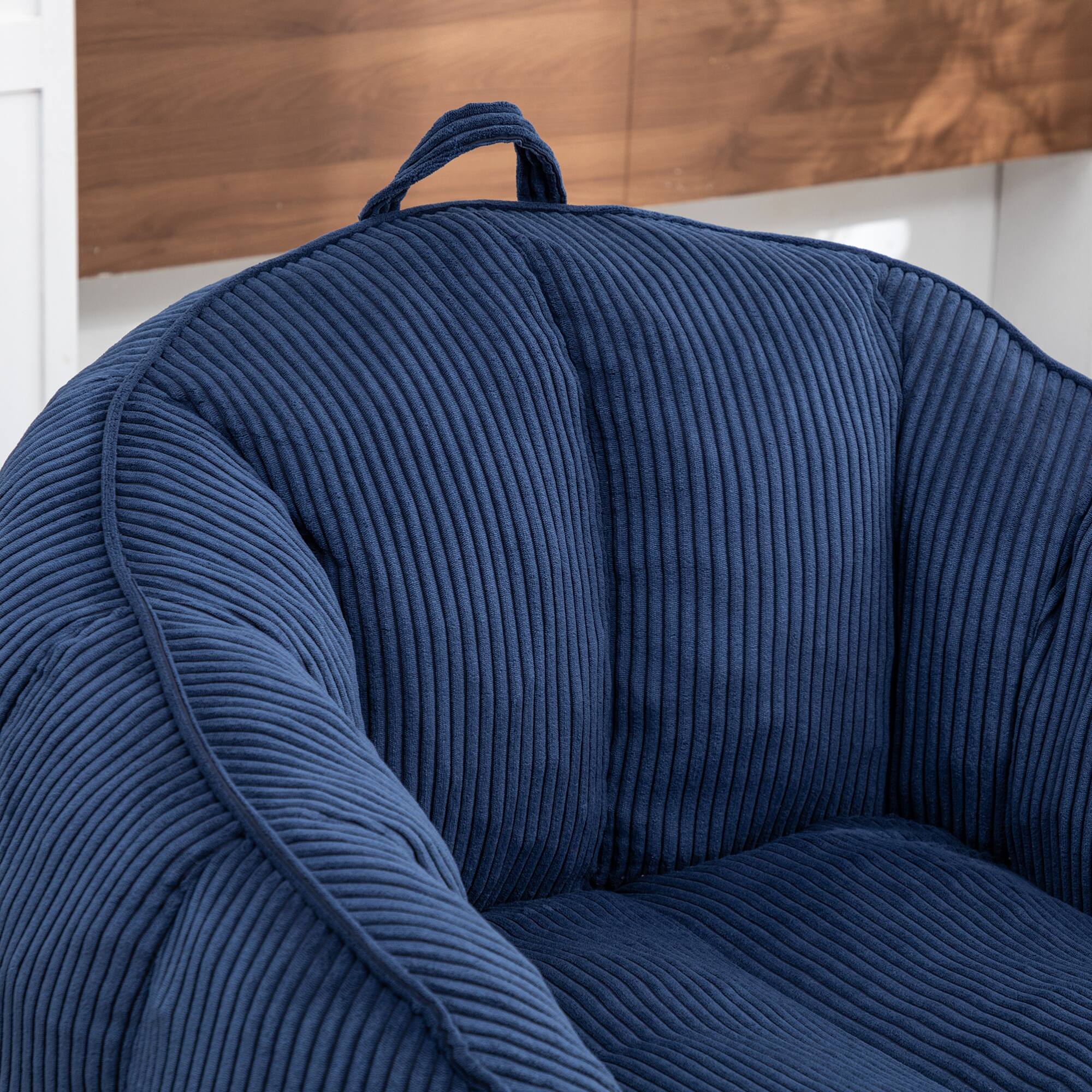Alt View 8. GOODSILO - Large Corduroy Bean Bag Sofa Chair with Armrests for Living Room and Bedroom Comfort - Dark Blue.