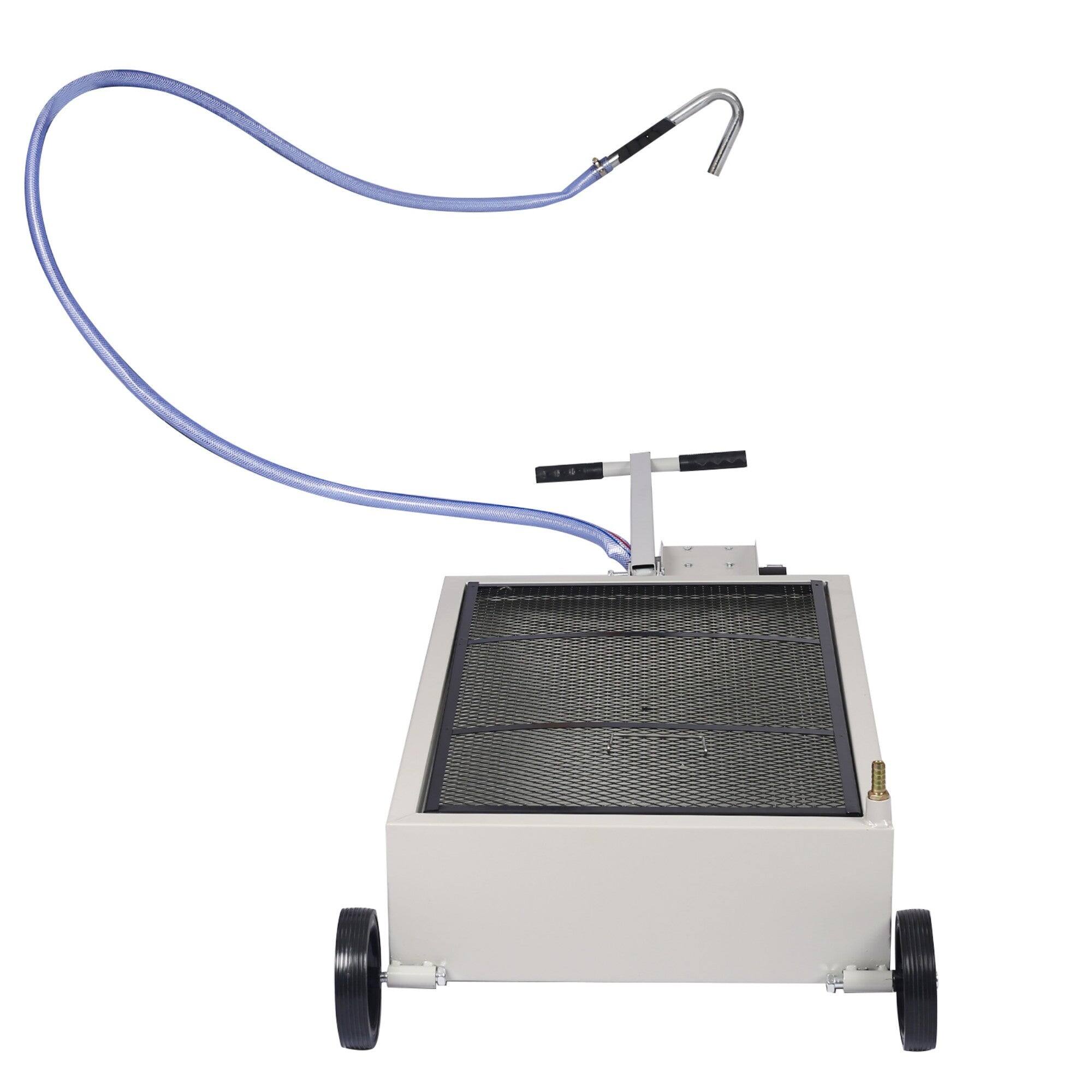 Alt View 1. Boyel Living - 20-Gallon Low-Profile Polypropylene Oil Drain Pan With Manual Pump - Gray.