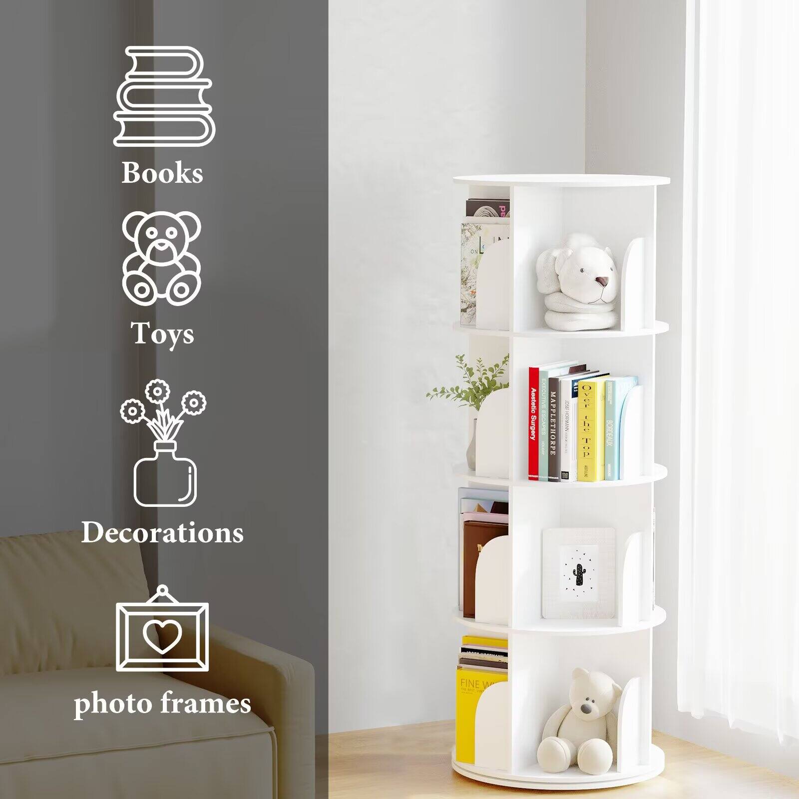 Books  
Toys  
Decorations  
photo frames