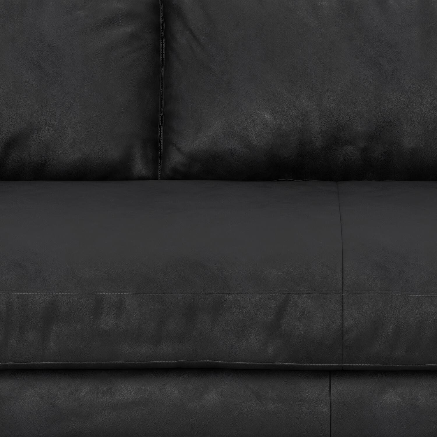 Alt View 1. Simpli Home - Morrison 72 inch Wide Mid-Century Modern Sofa in Lead Black Genuine Leather - Lead Black.
