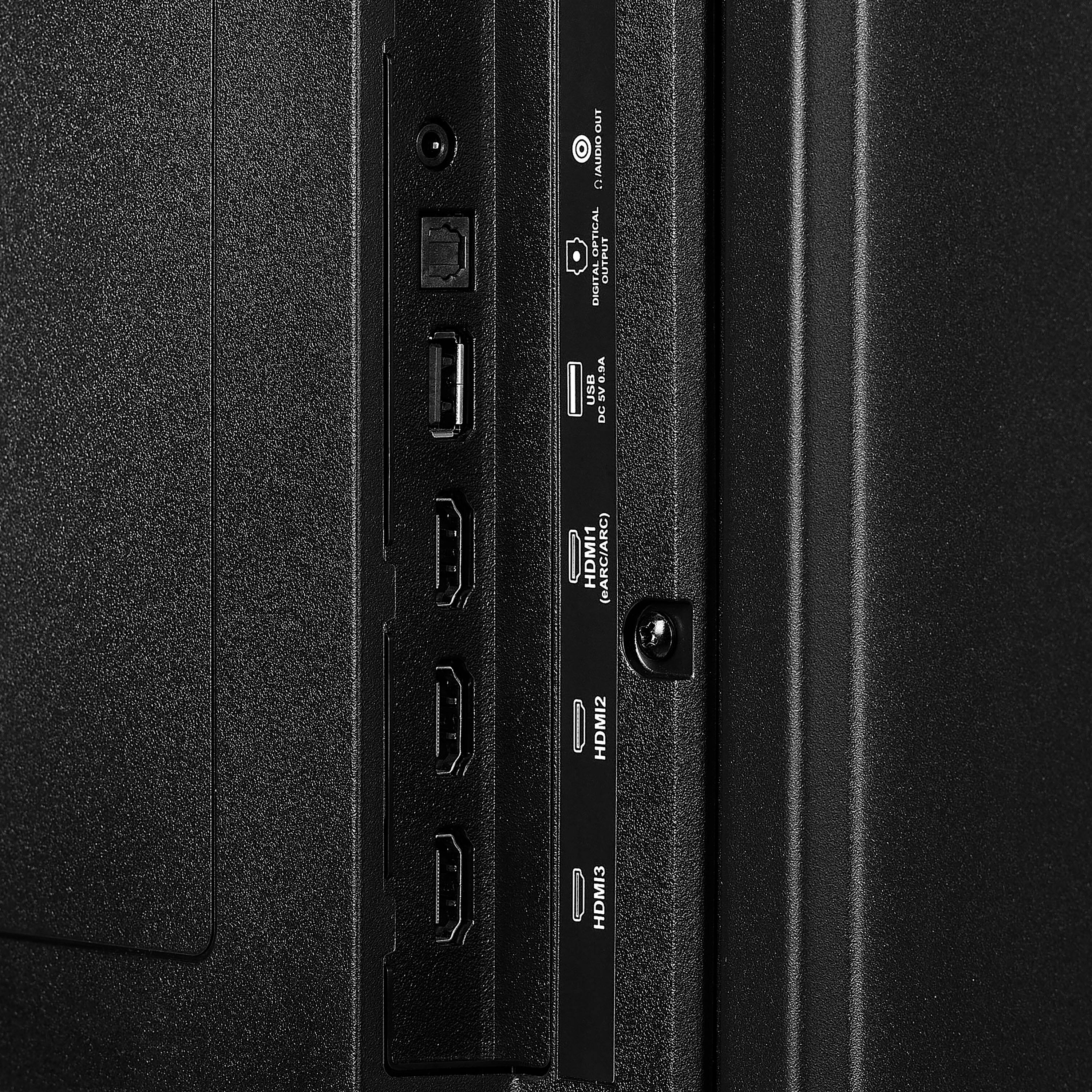 The image shows a computer tower with a back panel that has various ports. The ports include an HDMI 1 (eARC/ARC), HDMI 2, HDMI 3, USB AV, and an optical digital output. The ports are labeled with their corresponding names, making it easy to identify and use them.