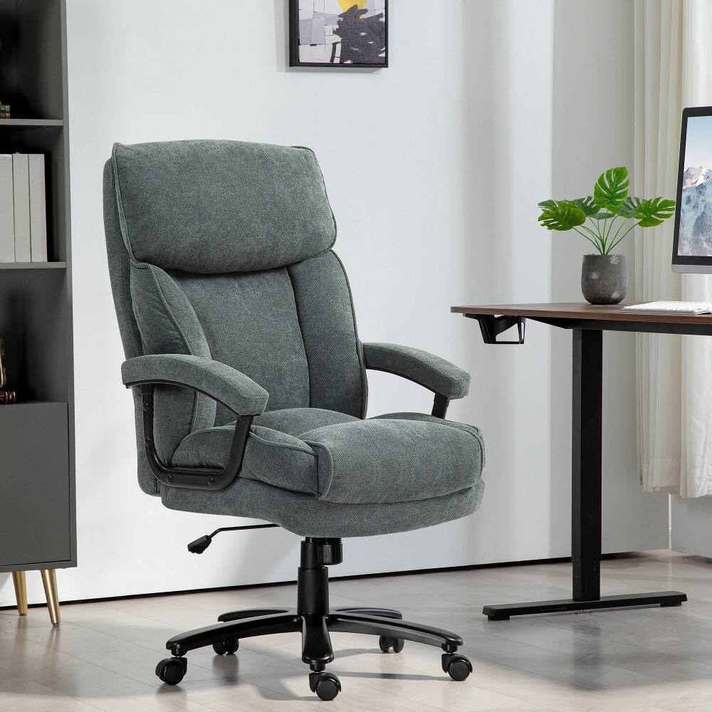 Angle. Loheer - Loheer Big and Tall Desk Chair 450 lbs Heavy Duty Executive Office Chair Gray - Gray.