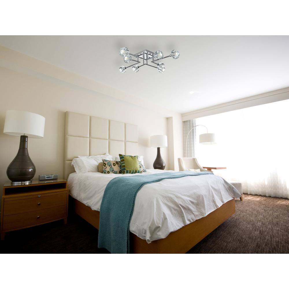 Back. Elegant Lighting - Eren 31 inch Flush Mount in Chrome - Chrome.