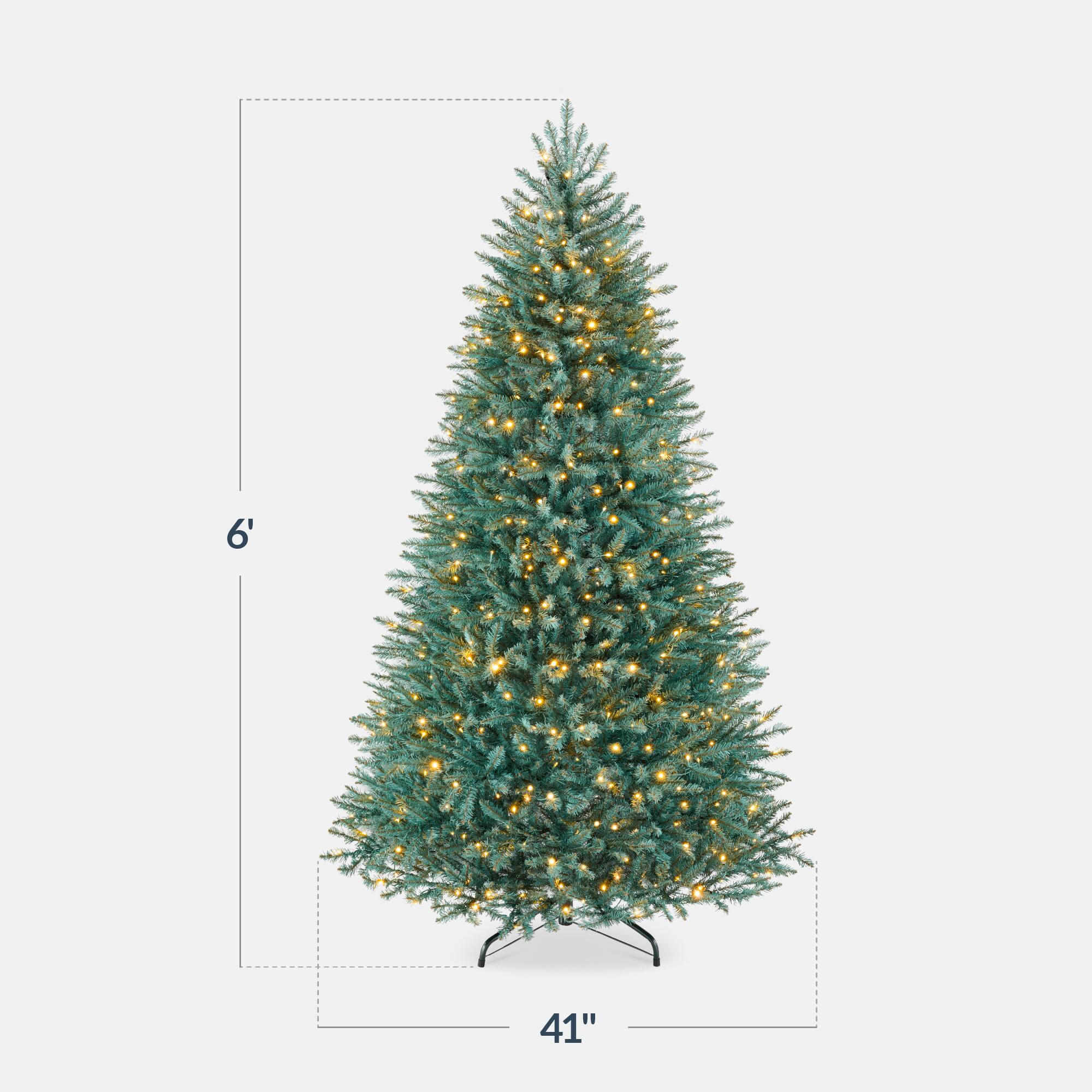 Alt View 1. Best Choice Products - Best Choice Products 6ft Pre-Lit Premium Nordic Fir Artificial Full Christmas Tree w/2-in-1 Twinkle LEDs  Blue Spruce - Nordic Blue.