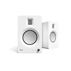 Front. Kanto - TUK 260W Powered Bookshelf Speakers with Headphone Out - USB DAC - Dedicated Phono Pre-amp and Bluetooth - Pair - Matte White.