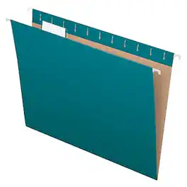 Pendaflex - Recycled Hanging File Folders, 1/5 Tab, Letter Size, 25/Box - Teal