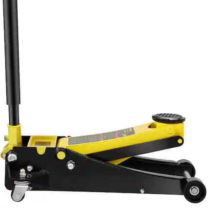 Front. Glintex - 3 Ton Low Profile Heavy-Duty Steel Floor Jack with Dual Pistons Quick Lift - Natural.