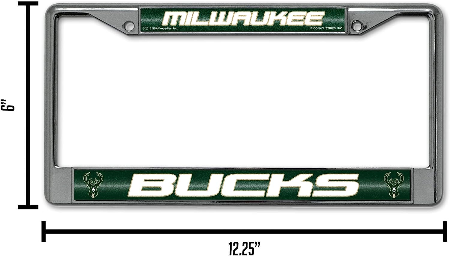6" | MILWAUKEE E 2015 NBA Properties, Inc. RICO INDUSTRIES, INC. BUCKS 12.25"