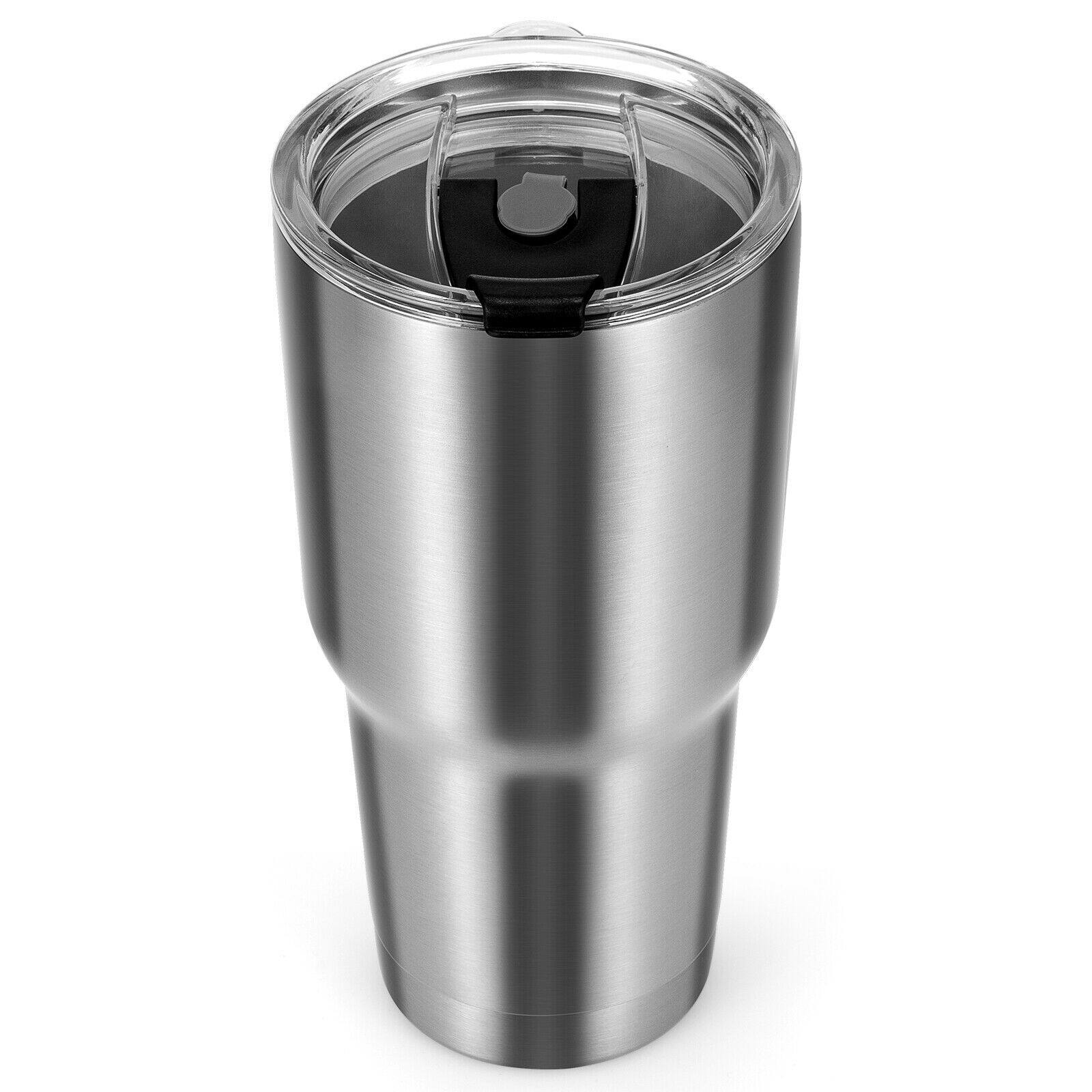 Alt View 10. Ecooso - 30oz Stainless Steel Tumbler, Double-Wall Vacuum Insulated Cup with Lid, Travel Mug for Hot/Cold - Silver.