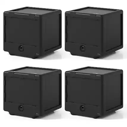 Front. Costway - Costway 4 PCS 2 Tier Insulated Food Pan Carrier with Removable Tray & Box Secure Buckles - Black.