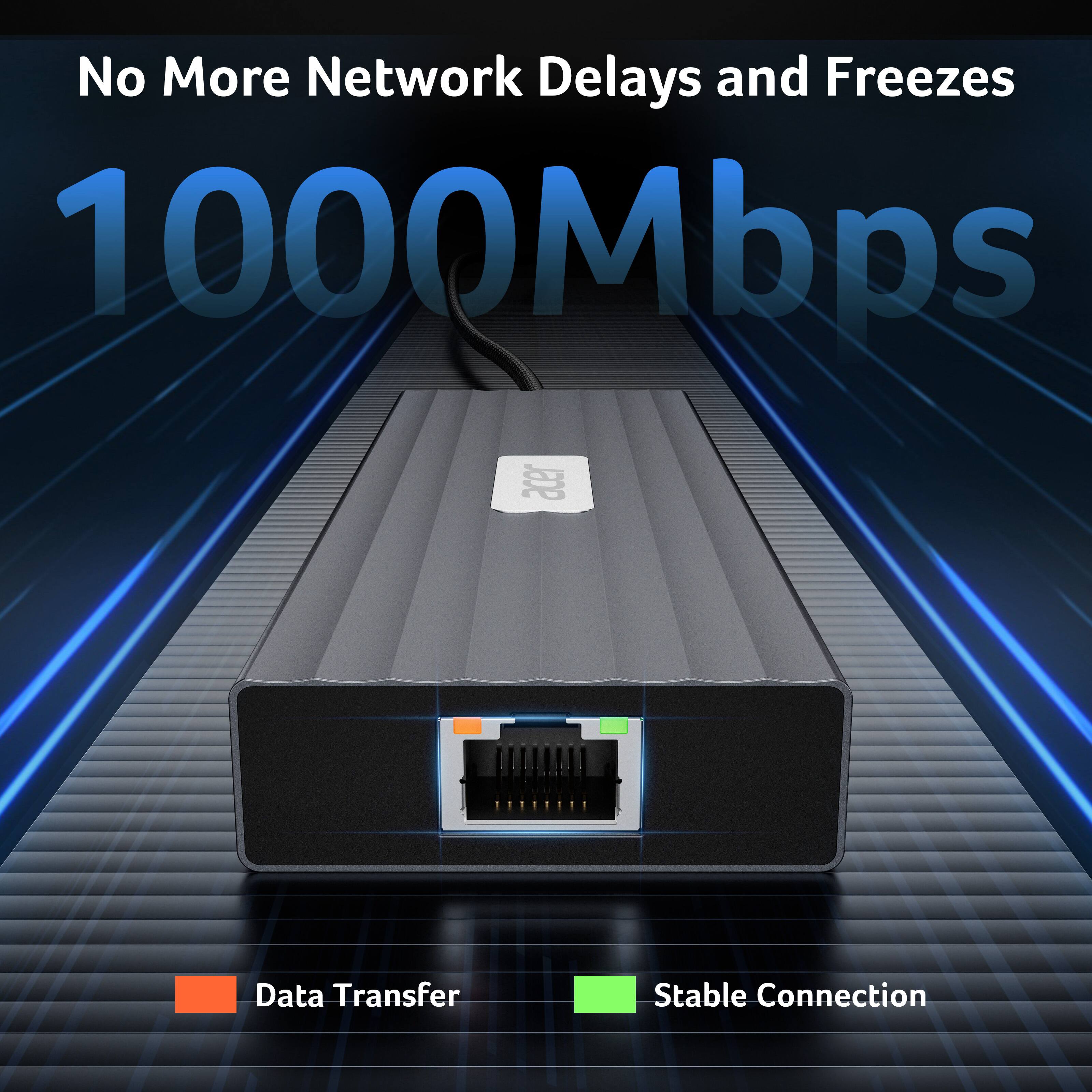 No More Network Delays and Freezes  
1000Mbps  
Data Transfer  
Stable Connection