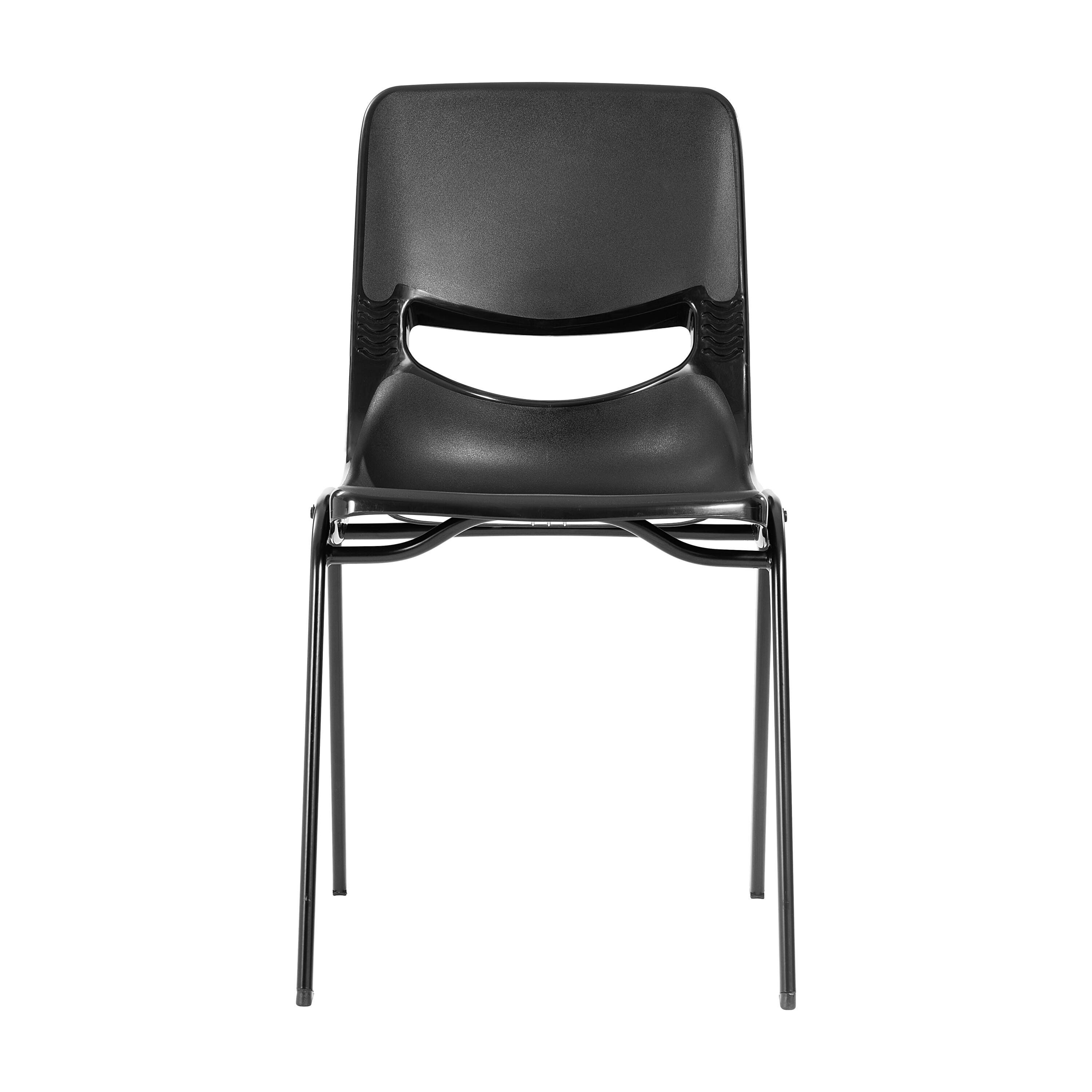Alt View 7. Emma + Oliver - Jacobs Stackable Flex Comfort Classroom Chair with Ergonomic Flex Back and Heavy-Duty, Powder-Coated Steel Frame - Black.